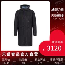 LIU * JO UOMO Blue and black hooded fashion crisp atmosphere zipper autumn and winter wool warm coat mens coat