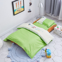Kindergarten cotton three-piece set with core Six-piece cotton silk feather velvet childrens quilt Kindergarten nap