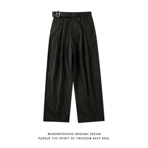 Wukong stock fashion brand straight hanging black suit pants mens hip-hop street loose and versatile wide-leg casual pants