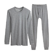 Three-gun underwear full cotton round collar thin cotton mens autumn and winter workout slim fit and warm autumn clothes autumn pants suit 21845D0