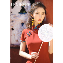 LENIBERK cheongsam 2021 New Red modified dress Daily Chinese style young girl Summer