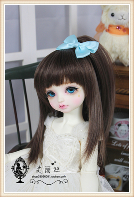 taobao agent AP Rabbit Bear Bear Rabbit 3 points Broken bangs long direct single clip 1/3bjd/dd high -temperature silk wig spot