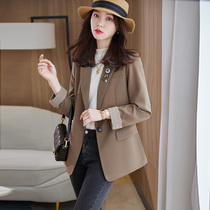 Blazer women spring and autumn 2021 new coffee big size casual professional jacket temperament British style suit