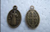 Bronze Saint Benedict qumo icon Holy plaque pendant Jesus Cross pendant Gift gift