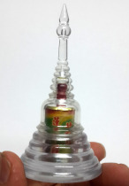 Acrylic stupa a wonderful way a lotus flower a Chinese scriptures a white Buddhist supplies