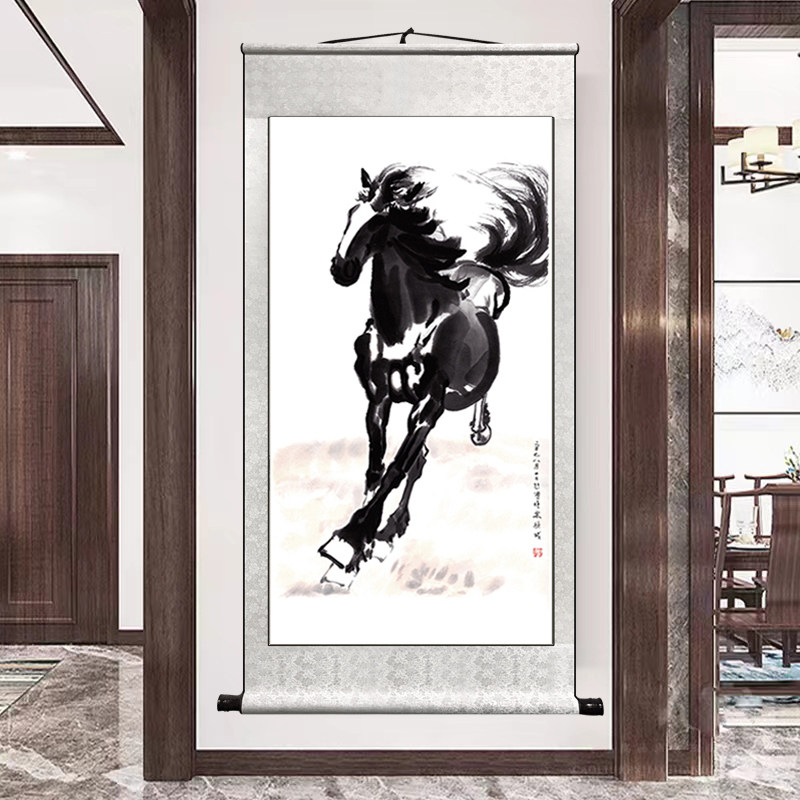 徐悲鸿 奔马图 中国画 掛け軸 水墨画 和室 玄関 茶室 壁掛け 美術品 徐悲鸿奔马图挂画-徐悲鸿奔马图挂画促销价格、徐悲鸿奔马图挂画品牌- 淘宝