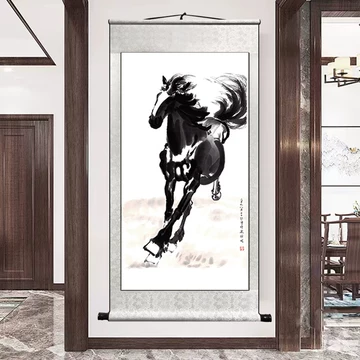 徐悲鸿 奔马图 中国画 掛け軸 水墨画 和室 玄関 茶室 壁掛け 美術品 徐悲鸿奔马图挂画-徐悲鸿奔马图挂画促销价格、徐悲鸿奔马图挂画品牌- 淘宝