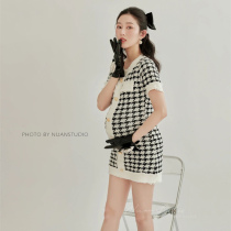 22 new maternity photo clothing small fragrance aristocratic beautiful dress big belly pregnant mother photography art photo clothes