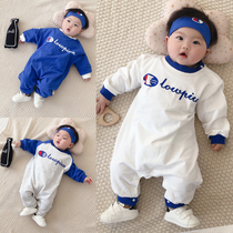 Baby jumpsuit spring and autumn cotton net red suit mens baby clothes foreign air autumn clothes climbing clothes autumn clothes