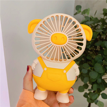 Cute cartoon pig handheld mini small electric fan small creative portable usb charging student dormitory ins moe