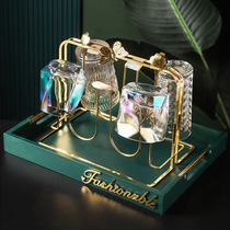 Net red cup holder upside down light luxury mug tea cup cup holder glass drain cup holder tray set