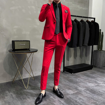 Light familiar handsome groomsman groom wedding small suit high-end dress suit men Korean slim suit jacket