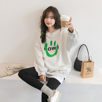 Age reduction vitality ~ little tide mother pullover sweater plus velvet warm 2022 autumn and winter long sleeve lazy wind coat