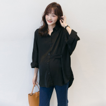 Pregnant Woman Shirt Snow Spinning Fashion Spicy Mother Fashion Temperament Spring Clothing Professional Dress Mid Korean version casual shirt