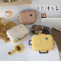 Stainless steel lunch box Partition type Japanese lunch box Students office workers Microwave oven heating large capacity lunch box