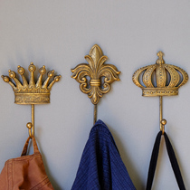 American Style Retro Crown Decoration Hook Creative Wall Hook Hung Clothes Hook Door Hall Entrance Door Decoration Hook
