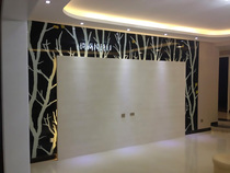 Set to make art steel Baking Varnish Glass TV Slender Perimeter Background Wall Tea Table Surface Black Bottom White Picture Woods