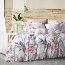 Fuannah Home Spun Sacred Flowers Four Pieces Full Cotton Pure Cotton Single Double Man Bed Supplies Princess Wind Bed Sheet Quilt 4