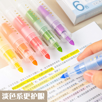Class 2 of 3 years highlighter pen light color system bullet head dual-use marker pen color students use hand account pen fluorescent marker pen large capacity color pen to take notes special rough key endorsement artifact