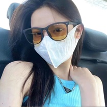 2021 New Super Cool Fire portable foldable sunglasses caramel color big face thin anti ultraviolet polarized glasses