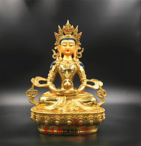 Bronze gilt longevity Buddha statue one foot five (45cm) made in Qinghai Taer Temple
