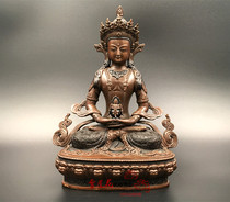 Nepal antique longevity Buddha statue high (15cm) Qinghai Taer Monastery made portable Buddha