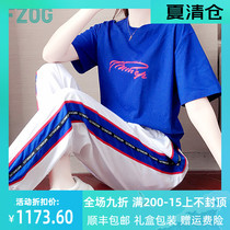 FZOG Fitzog sports suit womens summer 2021 new fashion loose Korean version of short-sleeved casual two-piece suit