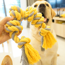 Pet cotton rope toy puppy Labrador Teddy Corky interactive bite resistant rope knot bite glue tooth cleaning dog