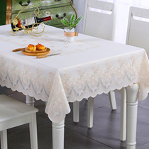 Japan imported PVC tablecloth waterproof and oil-proof rectangular coffee table cloth European-style lace non-slip and anti-scalding tablecloth Leave-in