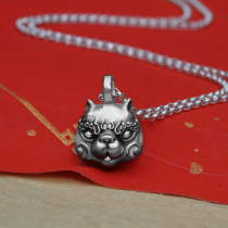 Hi cute Shiba Inu Honmei Zodiac Dog Foot Silver Pendant Sterling Silver Necklace Original Design Ancient Method Solid Silver Jewelry