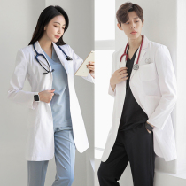 Korean version of the high-end plastic surgery hospital doctor anti-static white coat long-sleeved male and female oral dentist clothing experimental clothing