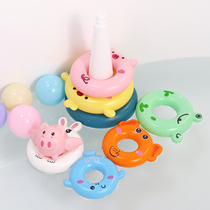 Baby childrens stacked music educational early education toys rainbow tower ring baby improve hands-on ability bath toys