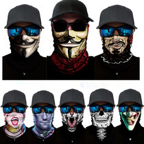 Sunscreen magic headscarf thin clown skull hip hop mask riding headgear motorcycle face scarf mens collar female collar