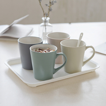 Matte water cup simple fresh forest family ceramic couple mug Nordic ins high-value Cup set