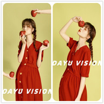 New pregnant women Photo clothing summer studio red dress red cute breasted pregnant women Photo Clothing