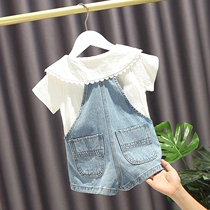Girls Fashion Network Red Tide Girls Baby Baby Baby Baby Baby Baby Baby Baby Strap Short Sleeve Shirts Short Summer Package