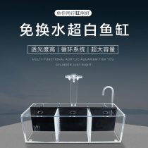 Acrylic ultra-white fish tank bare tank free water change desktop living room small ecological creative rectangular landscaping betta fish tank