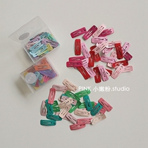 PINK small tender powder Korea imported children's candy color mini bb clip girls hair accessories clip baby broken hairpin