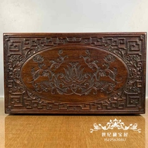 Boutique antique furniture home living room decoration wood carving crafts Rosewood relief lotus jewelry box ornaments
