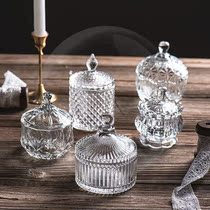 Crystal Glass Candy Cup European creative candy jar with lid tray fruit bucket storage pot