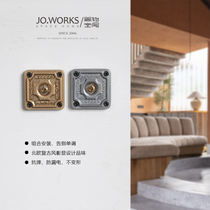 Nordic retro brass lever switch industrial wind metal imitation ceramic household 86 type dual control combination switch panel