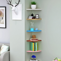 Fan-shaped partition Triangular corner Bedroom corner wall wall shelf Punch-free wall wall corner living room bookshelf