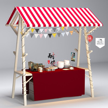 Market mobile booth night market stalls shelves wooden activity shed outdoor snack fabric promotion display stand