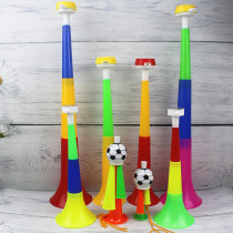 Color horn Cheerleading cheering props Childrens toys Large three-section retractable plastic fan football horn