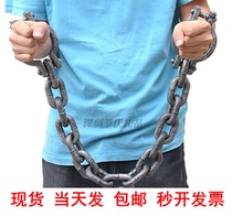 Halloween dance Party program performance props Film and television Prisoner handcuffs Handcuffs simulation chains for adults and children
