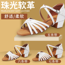 Red dance dress new soft leather Latin children Girl Girl girl soft bottom with childrens dance shoes dancing beginner