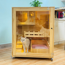 Cat Villa Solid Wood Cat Cage Cat Cabinet Cat House Cat House Luxury Cat House Double-layer Three-story Cat House