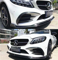 Suitable for 19-21 W205 Mercedes-Benz C- Class C260 C300 C43 modified carbon fiber front shovel front lip Chin