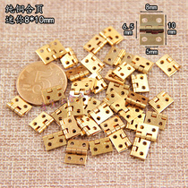 2 points mini hinge Miniature small hinge Pocket flat hinge Pure copper hinge Gift box folding 8*10mm Brass