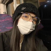 Transparent gray glasses frame female makeup artifact round face suitable for myopia can be equipped with anti-blue light radiation protection eye protection